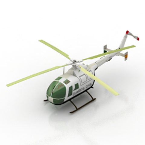 Free Helicopter BO15 N151 3D model for 3ds Max Library Download